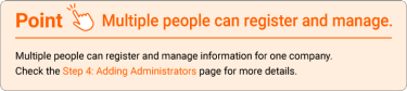 Point: Multiple people can register and manage.